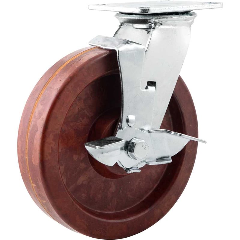 Rodízio giratório industrial 8", de celeron, com freio