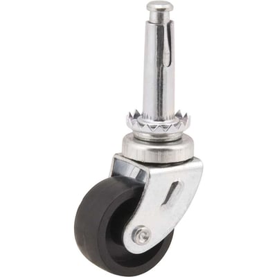 Rodízio giratório leve 1.1/4", de nylon, preto, com cone