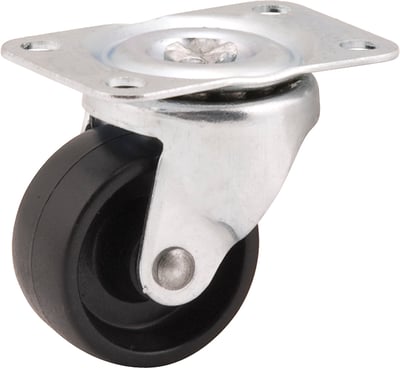 Rodízio giratório leve 1.1/4", de nylon, preto