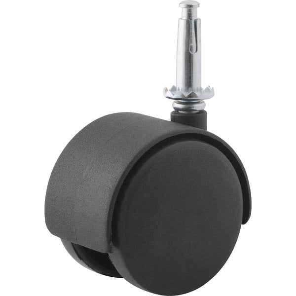Rodízio giratório duplo leve 1.9/16", de nylon, preto, com cone