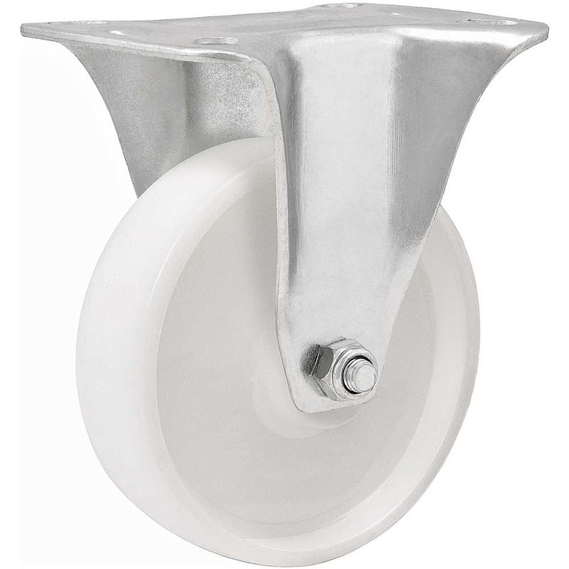 Rodízio fixo industrial leve 4", de nylon, branco
