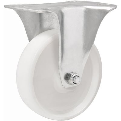 Rodízio fixo industrial leve 5", de nylon, branco