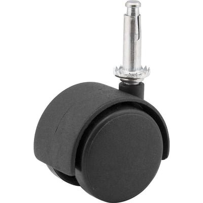 Rodízio giratório duplo leve 2", de nylon, preto, com cone
