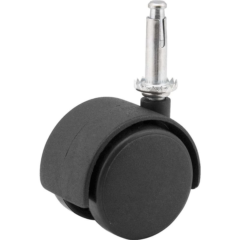 Rodízio giratório duplo leve 2", de nylon, preto, com cone