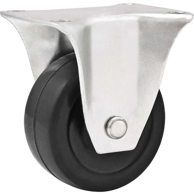 Rodízio fixo leve 2", de borracha, preto