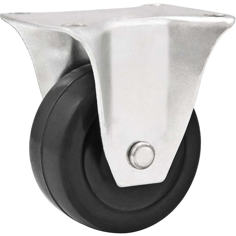 Rodízio fixo leve 2", de borracha, preto