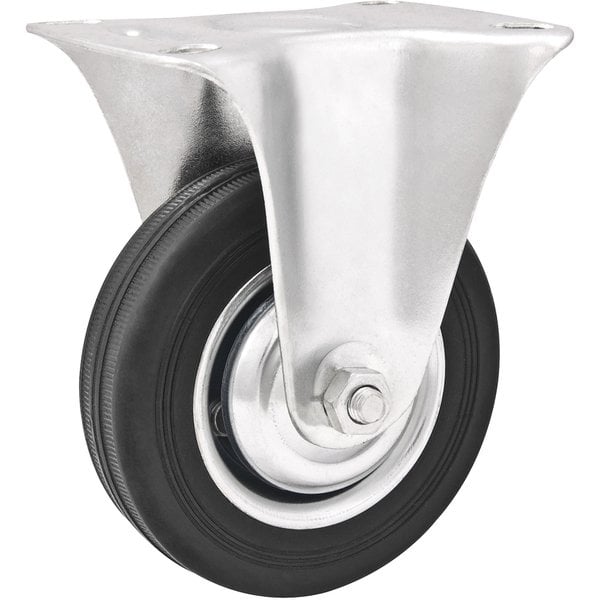 Rodízio fixo leve 5", de borracha, preto