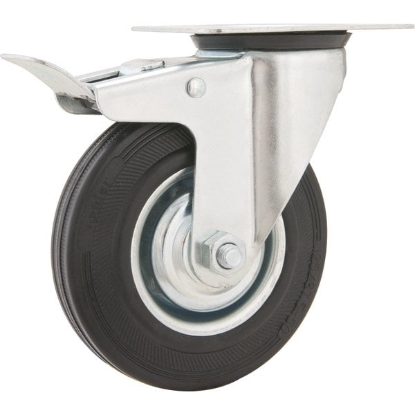 Rodízio giratório médio 6", de borracha, preto, com freio