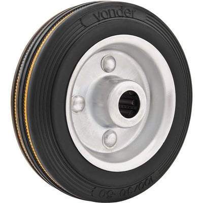 Roda 3", de borracha, preta
