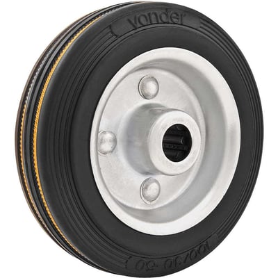 Roda 4", de borracha, preta