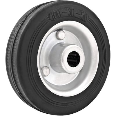 Roda 6", de borracha, preta