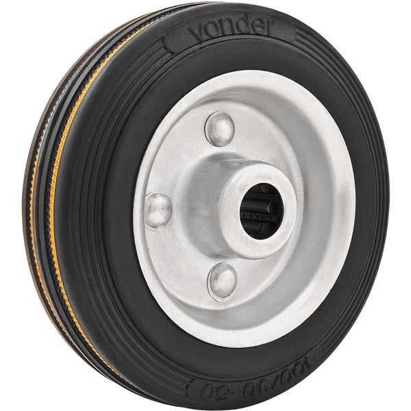 Roda 6", de borracha, preta
