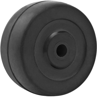 Roda 2", de borracha, preta