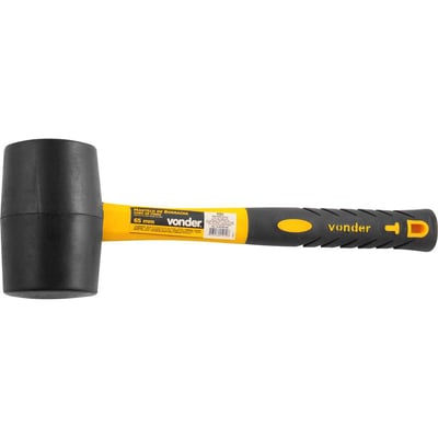 Martelo de borracha 65 mm, cabo em fibra, preto