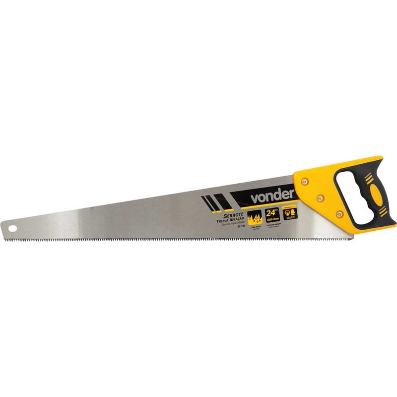 Serrote 24", aço carbono, tripla afiação, cabo plástico emborrachado