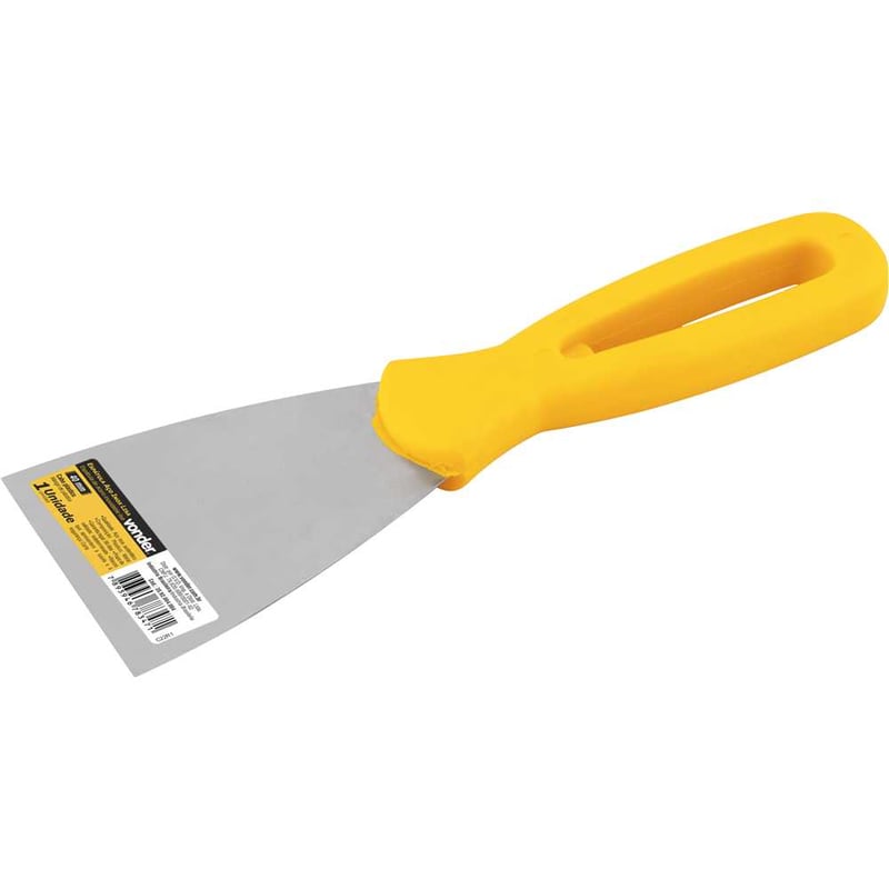 Espátula de aço inox, 6 cm, com cabo plástico