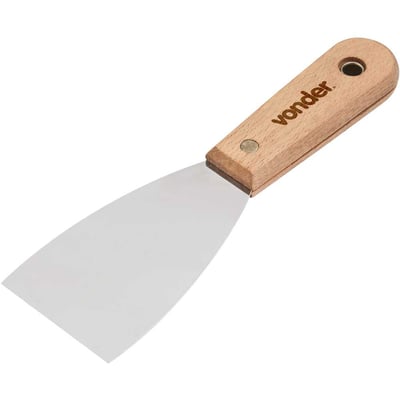 Espátula de aço inox, 2.1/4" - 57 mm, com cabo de madeira