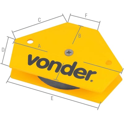 Esquadro magnético hexagonal 10 kgf para soldador