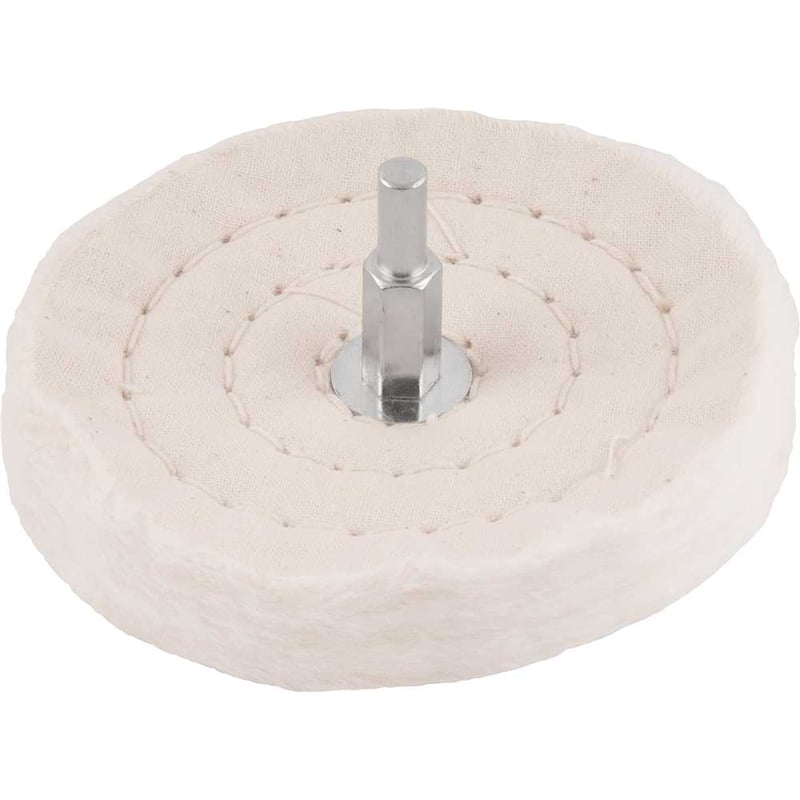 Roda de pano para polimento, 4", com haste