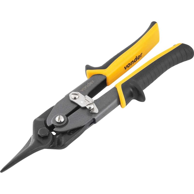 Tesoura 10", para chapas, modelo aviação, corte reto, VDP 10R, VONDER PLUS