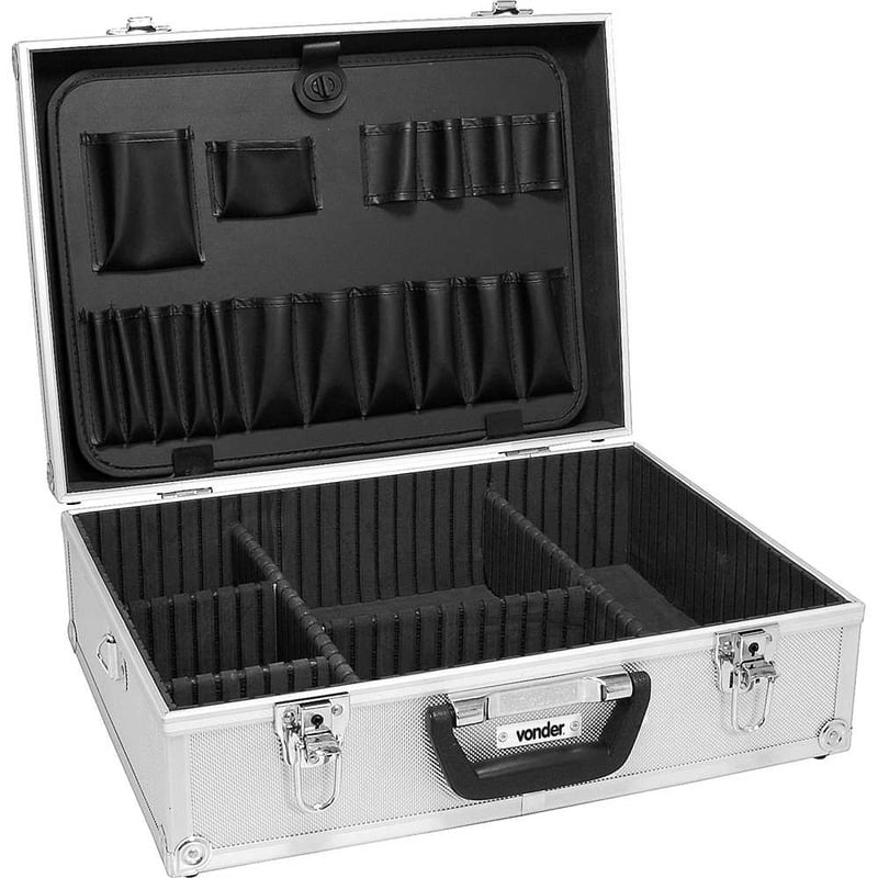 Maleta para ferramentas, profissional, 455 mm x 330 mm x 152 mm, prata
