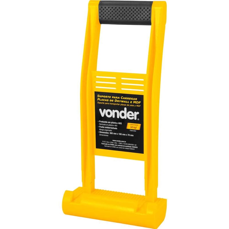 Suporte plástico para carregar chapas de drywall e MDF