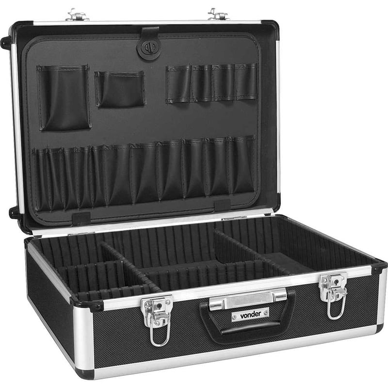 Maleta para ferramentas, profissional, 455 mm x 330 mm x 152 mm, preta