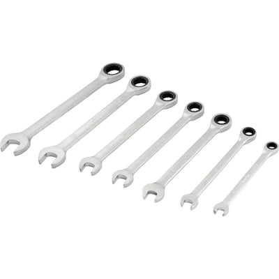 Jogo de chaves combinadas com catraca, 8,0 mm a 19,0 mm, com 7 peças