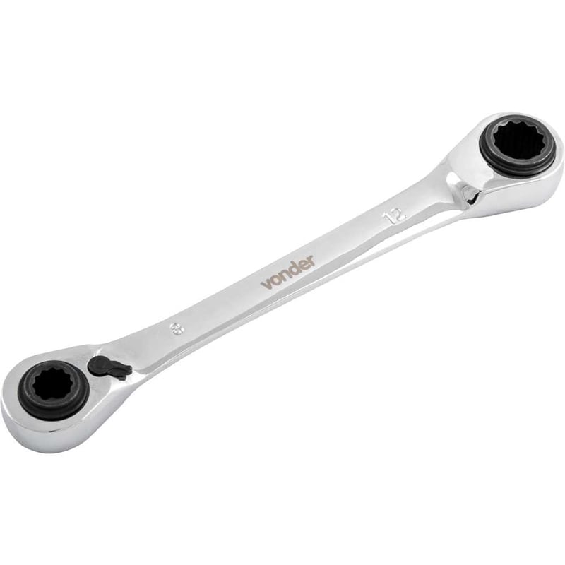 Chave estrela com catraca reversível, 8 mm x 10 mm e 12 mm x 13 mm