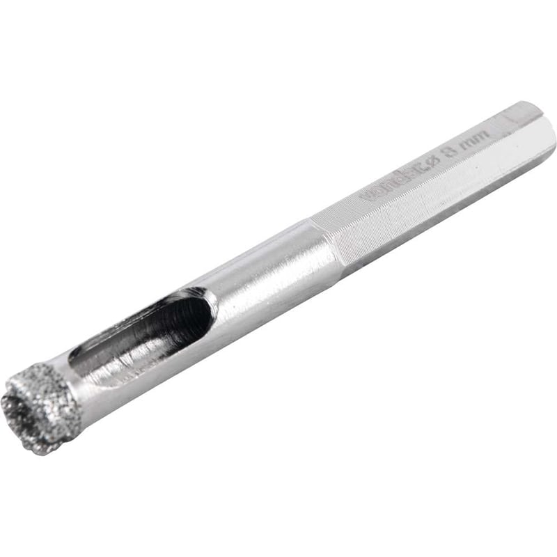 Serra copo diamantada 8 mm, refrigerada, com haste