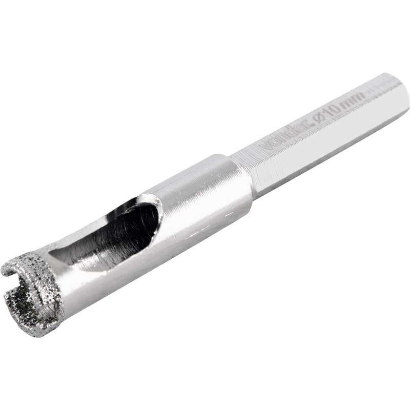 Serra copo diamantada 10 mm, refrigerada, com haste