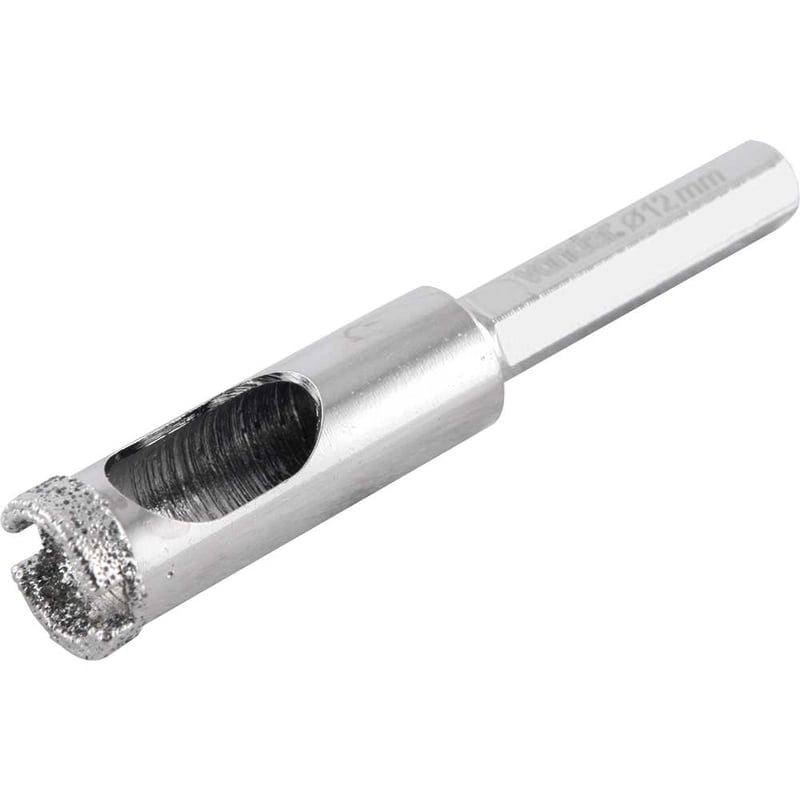 Serra copo diamantada 12 mm, refrigerada, com haste