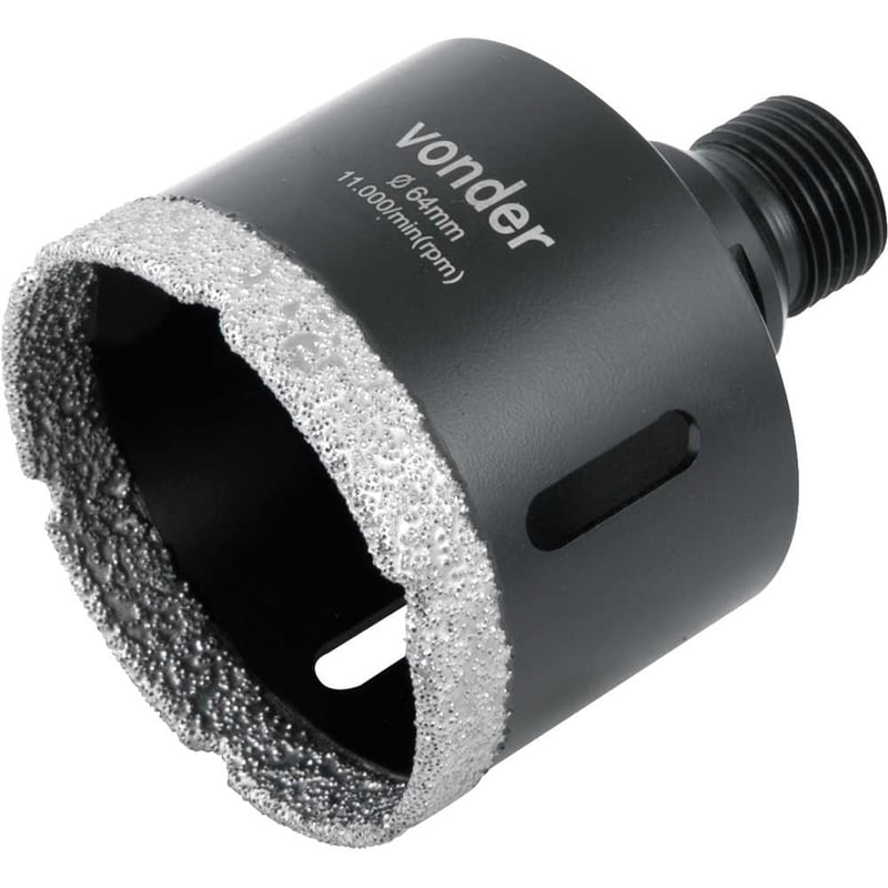 Serra copo diamantada, 64 mm, para esmerilhadeira