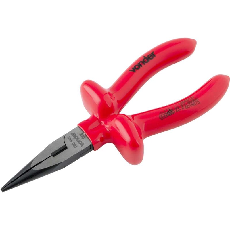 Alicate bico meia cana reto 6", com isolação até 1.000 V