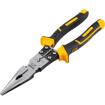 Alicate bico meia-cana reto 9", para eletricista, multifunção, com isolação até 1.000 V
