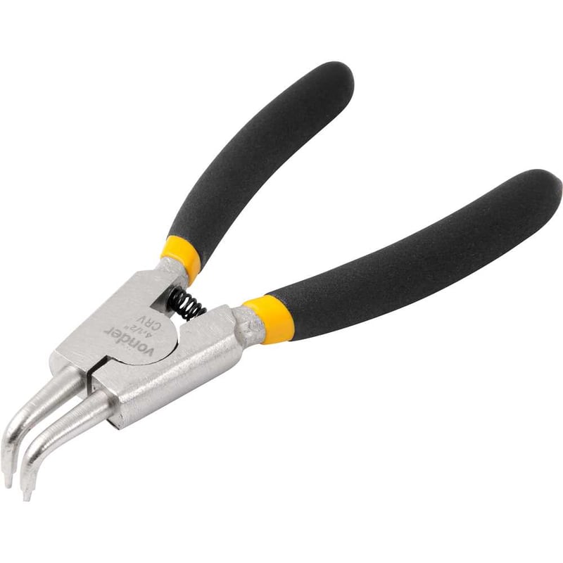 Alicate para anéis externos, bico curvo, 4.1/2" - 114,3 mm