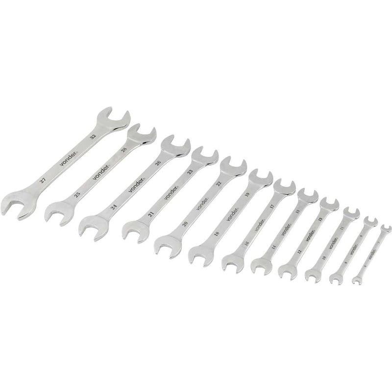 Jogo de chaves fixas, 6 mm a 32 mm cromadas