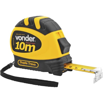 Trena curta de aço, dupla trava, 10 m x 25 mm, VONDER
