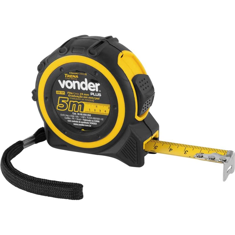 Trena curta de aço 5 m x 19 mm VONDER PLUS