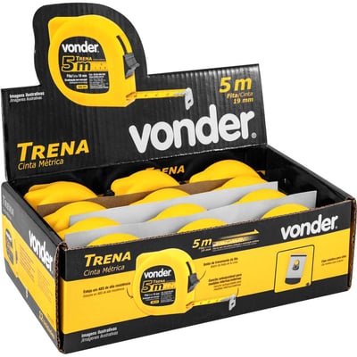 Trena curta de aço 5 m x 19 mm, caixa com 12