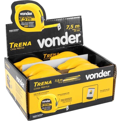Trena curta de aço 7,5 m x 25 mm, caixa com 6