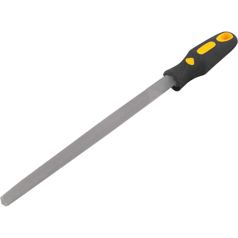 Lima triangular bastarda 10", com cabo, encartelada