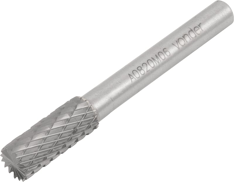 Lima rotativa cilíndrica, 8,0 mm x 20,0 mm, com haste 6,0 mm