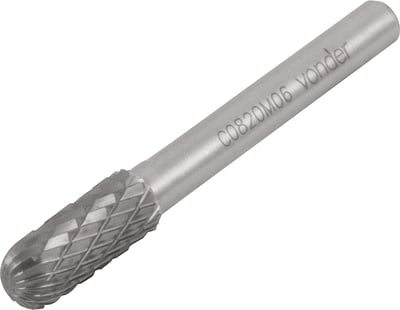 Lima rotativa abaulada, 8,0 mm x 20,0 mm, com haste 6,0 mm