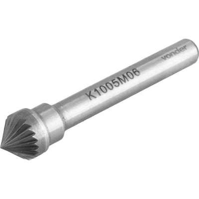 Lima rotativa cônica 90°, 10,0 mm, com haste 6,0 mm