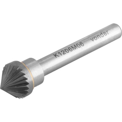 Lima rotativa cônica 90°, 12,0 mm, com haste 6,0 mm