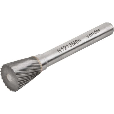 Lima rotativa cônica invertida, 16,0 mm x 6,0 mm, com haste 6,0 mm