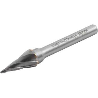 Lima rotativa cônica ponteaguda para alumínio 10,0 mm x 20,0 mm, com haste 6,0 mm