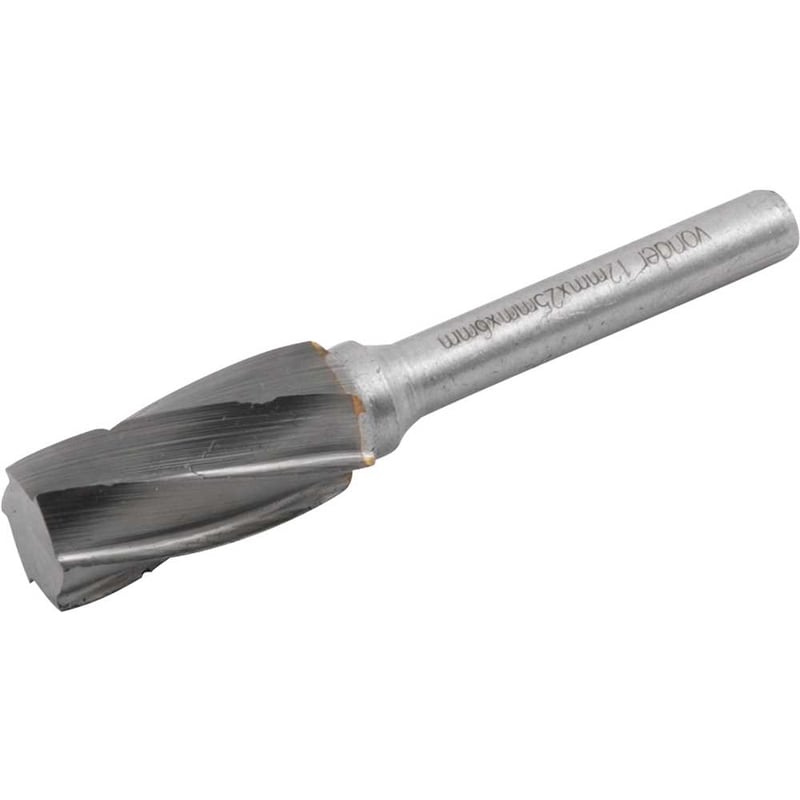 Lima rotativa cilíndrica para alumínio, 12,0 mm x 25,0 mm, com haste 6,0 mm