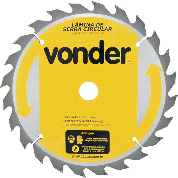 Lâmina de serra circular com dentes de metal duro/vídea, 250 mm x 30 mm, 24 dentes